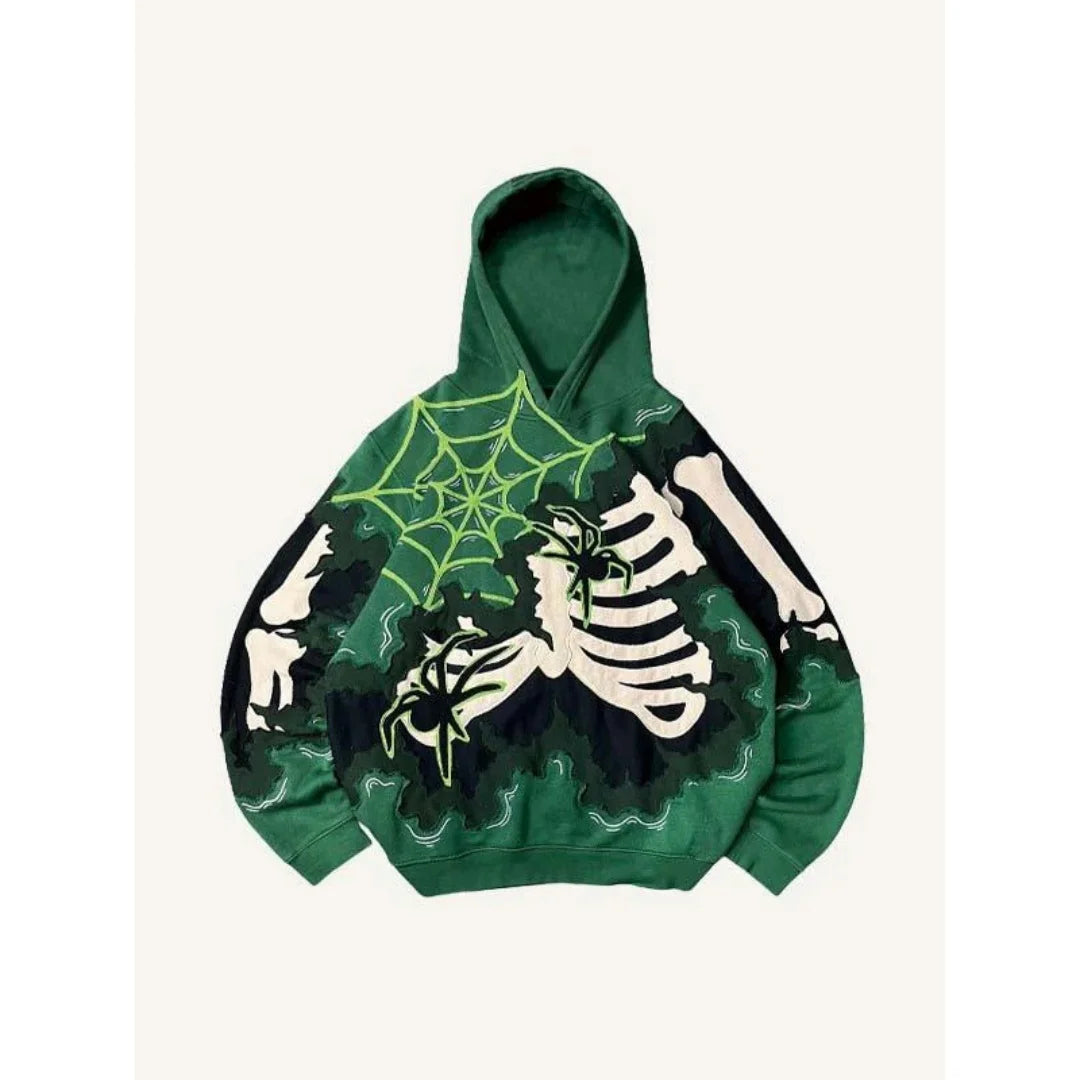 Halloween Skeleton 3D Hoodie - Y2K Streetwear
