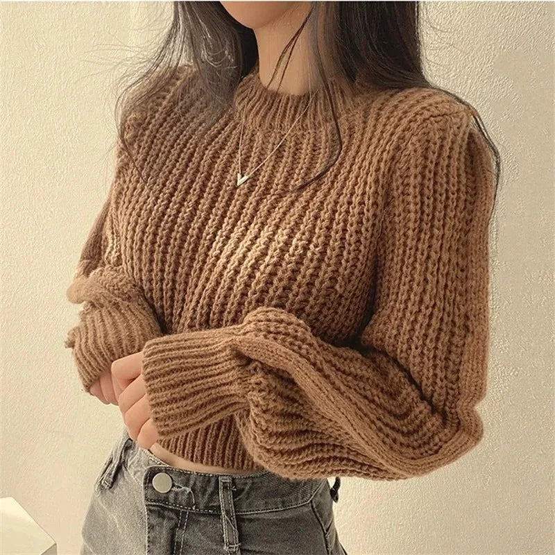 Harajuku Lantern Sleeve Knit Sweater