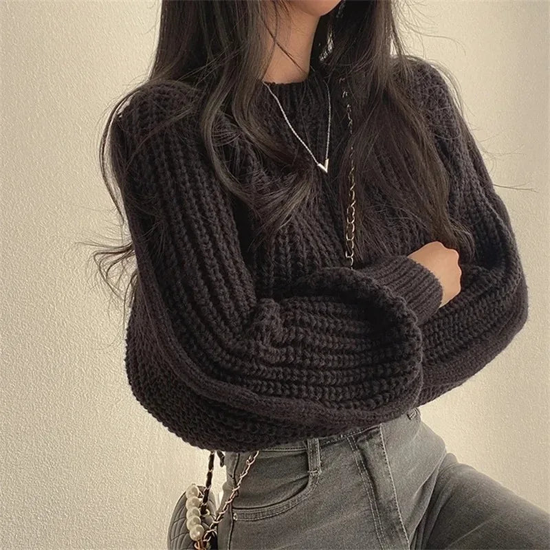 Harajuku Lantern Sleeve Knit Sweater