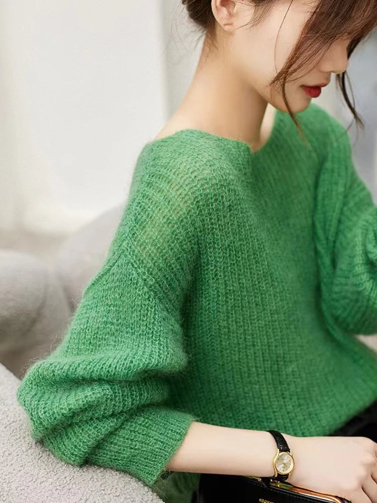 Sheer Knit Sweater - Cashmere Blend