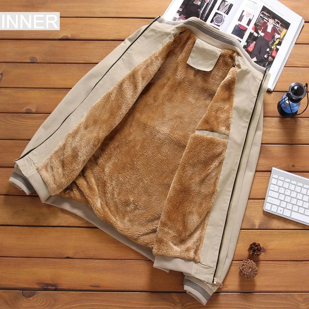 Men's Fleece Aviator Jacket - Warm Winter Bomber