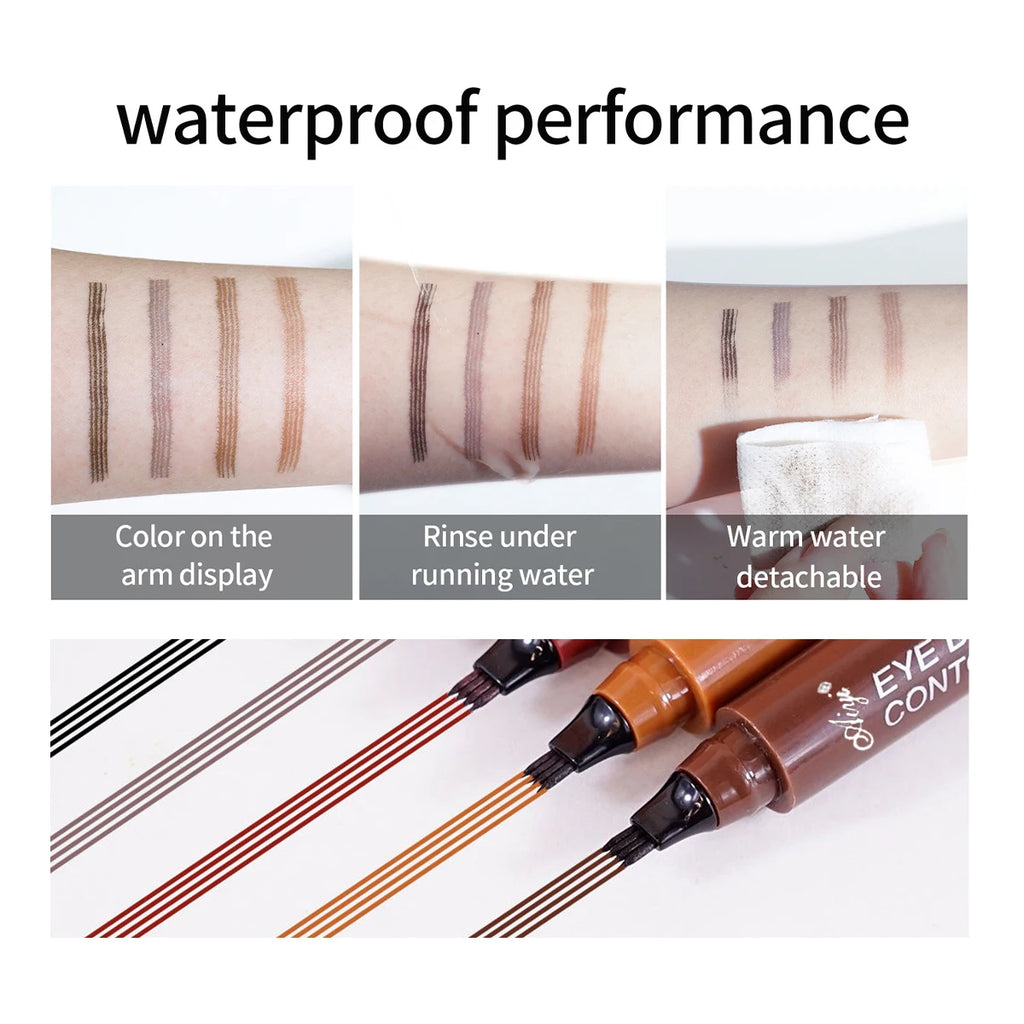 4-Prong Waterproof Eyebrow Pencil