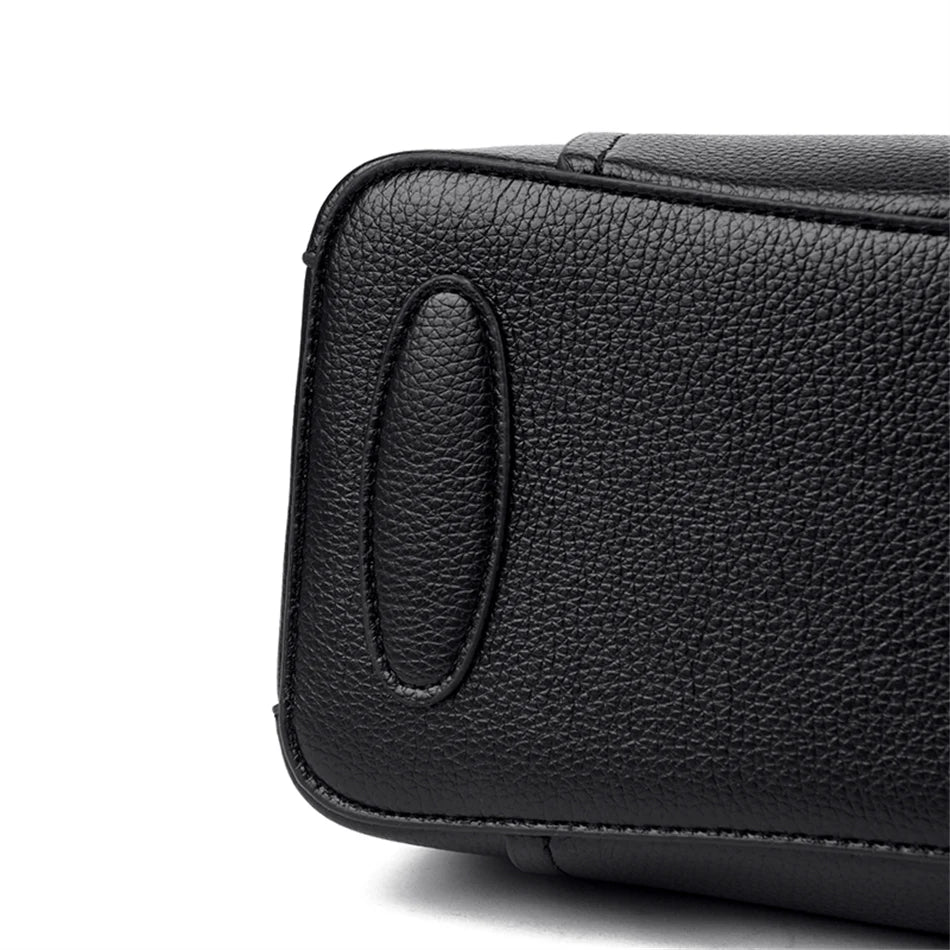 3-Layer Leather Crossbody Tote